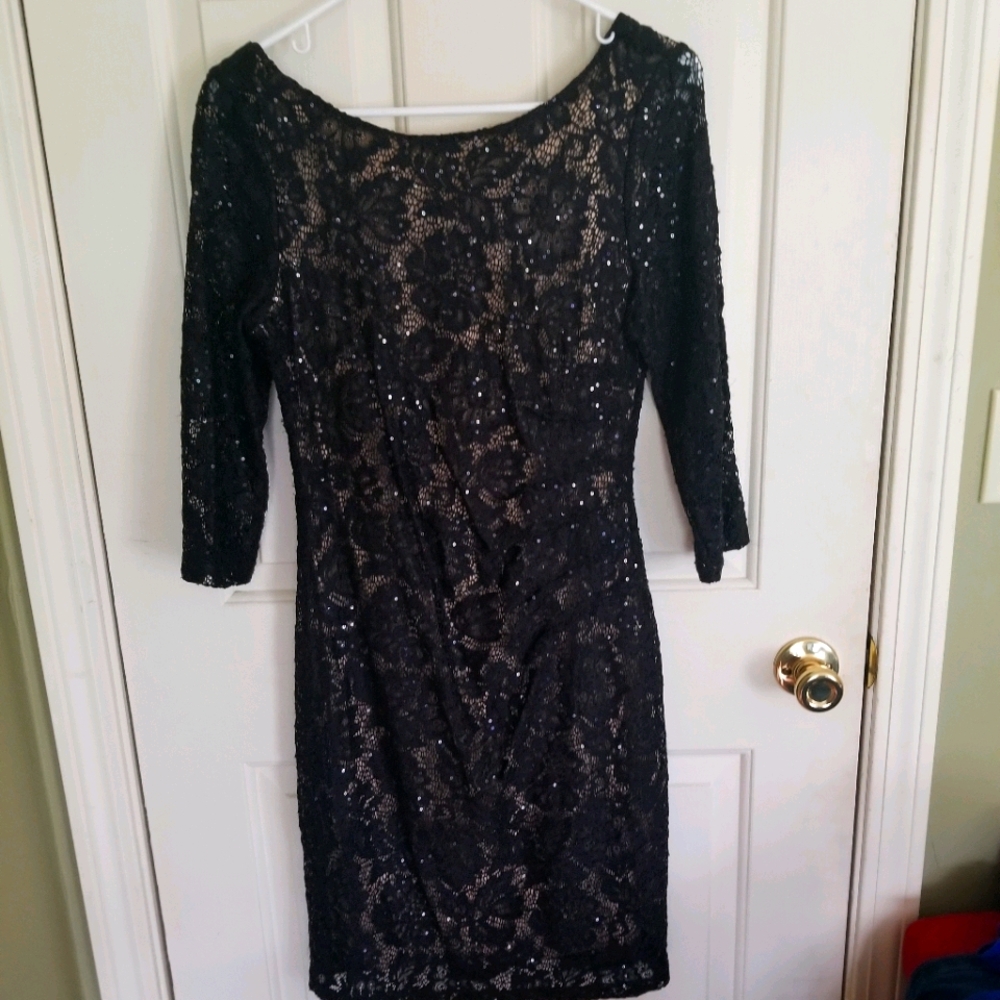 Black Lace Sparkly Dress
